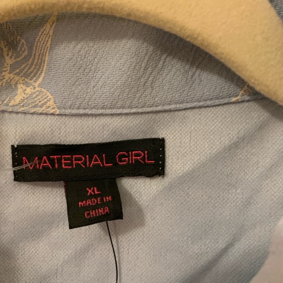 Material Girl Light Blue Floral Jean Jacket - Picture 4 of 6